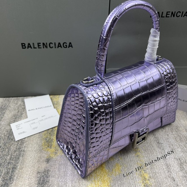 Balenciaga專櫃爆款新色鱷魚紋S號Hourglass沙漏包 巴黎世家頂級原單手提肩背包 款號：8895 fyj1241